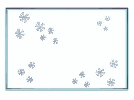 雪の結晶のフレーム(水色) 雪,雪の結晶,冬,冷たい,氷,白,透明感,背景,素材,シンプルのイラスト素材