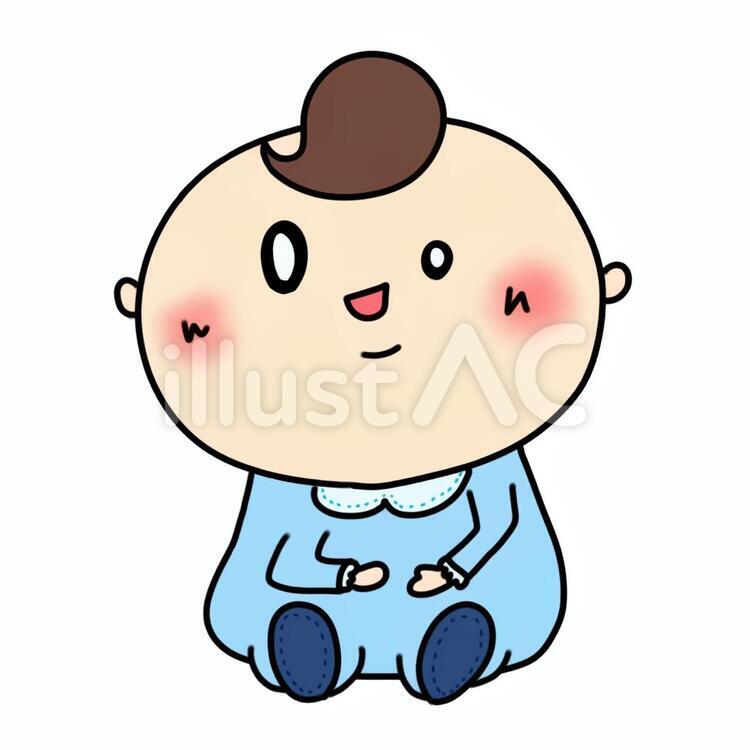 座っている赤ちゃん 男の子 イラスト No 無料イラストなら イラストac