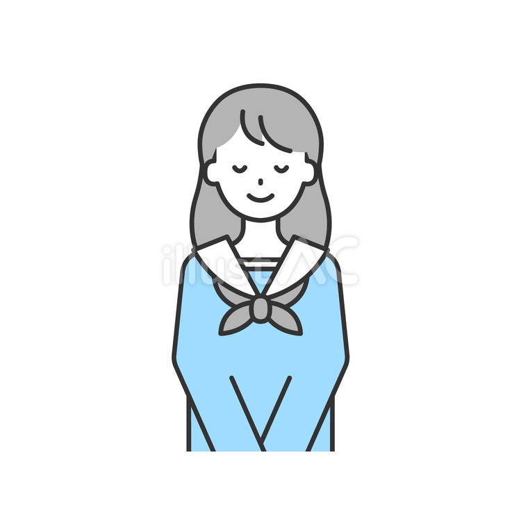 SS単体_学生の女性18 こども,中学生,高校生のイラスト素材