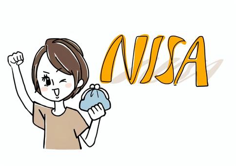 NISAでがっちり女性 ベージュ NISAでがっちり女性 ベージュ nisa,女性,ウインク,嬉しい,ポジティブ,財布,がま口,投資,運用,資産のイラスト素材