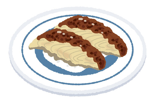 皿にのった寿司 寿司,寿司ネタ,すし,スシ,鮨,米,コメ,酢飯,回転寿司,こめのイラスト素材