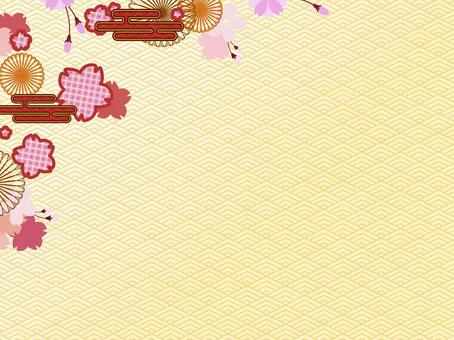 Illustration, spring, with, japanese style, JPG