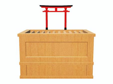 ミニ鳥居と賽銭箱 賽銭箱,鳥居,参拝,お参り,神頼み,神社のイラスト素材