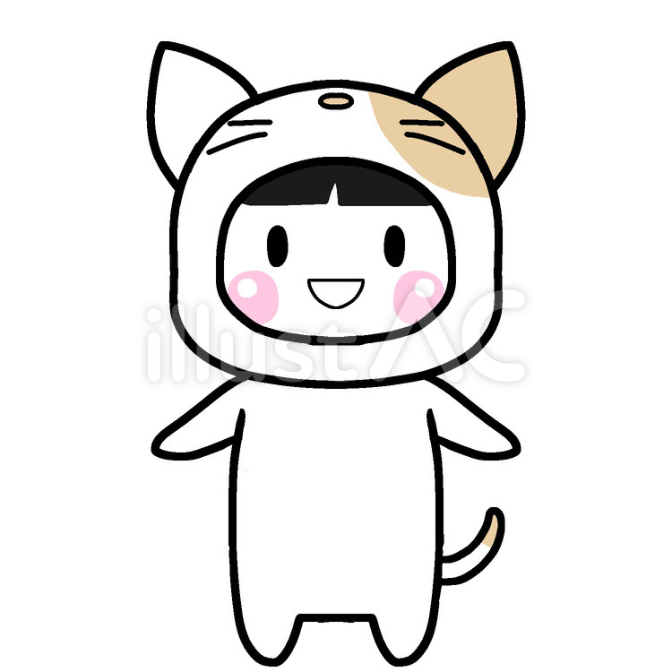 ネコの着ぐるみ2 ネコ,着ぐるみ,人物のイラスト素材