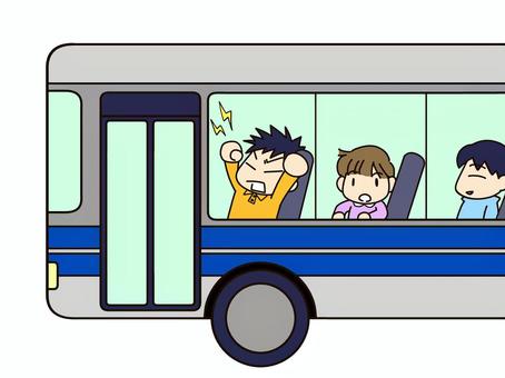 支援学校の送迎バスに乗る子ども達 特別支援学校,福祉,支援,特別支援,五感,発達支援,知的障害,感覚過敏,バス,子どものイラスト素材