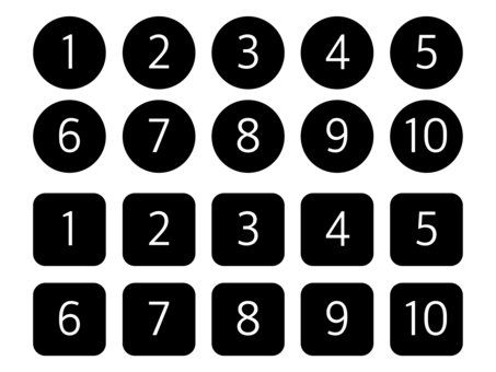 Original illustration of numbers Part 3, JPG, PNG and AI Original illustration of numbers Part 3, digital, circle, square, JPG, PNG and AI