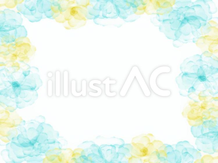 水彩風の花のフレーム背景 フレーム,背景,花のイラスト素材