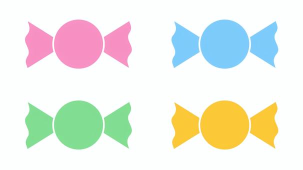 カラフルでかわいいシンプルなアメ フレーム,シルエット,シンプル,アイコン,ロゴ,マーク,ぬり絵,図案,型紙,ビジネスのイラスト素材