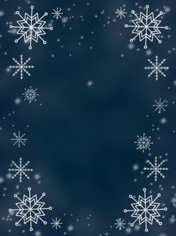 ネイビーの夜空に舞う雪の結晶と光の壁紙 冬,雪,結晶のイラスト素材