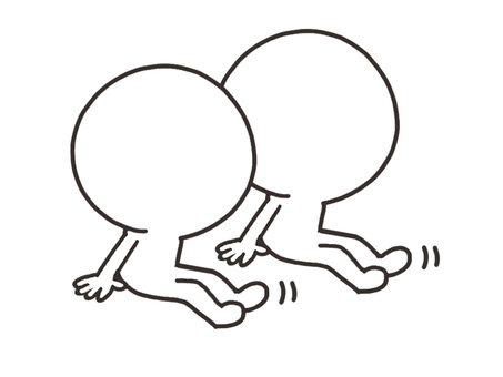 座るカップルのシルエット