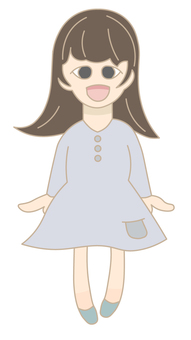 女の子 女の子,子供,スカート,ワンピース,幼女,人物,笑顔のイラスト素材