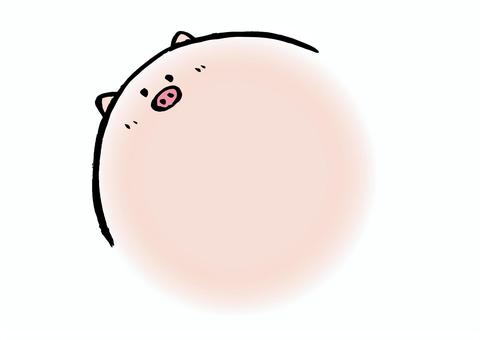 豚の精肉動物の円形フレーム 豚,フレーム,肉,豚肉,精肉,枠,円,カラー,動物,生き物のイラスト素材