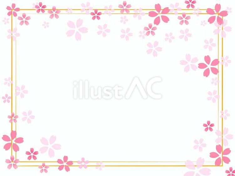 和風な桜のフレーム素材　2 桜,さくら,春のイラスト素材