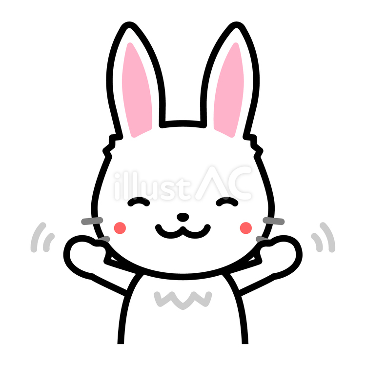 手を振るうさぎ うさぎ,ウサギ,兎のイラスト素材