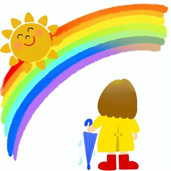 Rainbow after the rain hand-drawn, rainbow, seven colors, after the rain, JPG and PNG