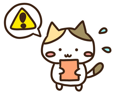 スマホエラー通信障害で困るかわいい三毛猫 スマホエラー通信障害で困るかわいい三毛猫 スマホ,携帯電話,スマートフォン,エラー,通信,障害,ネット,トラブル,ネットワーク,インターネットのイラスト素材