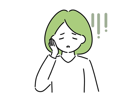 落ち込む女性 落ち込む,女性,緑,簡単,かわいい,シンプル,ボブ,長袖,人物,へこむのイラスト素材