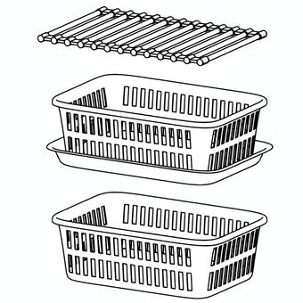 Illustration, draining, cage, rack, 
