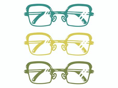 眼鏡3 メガネ,補助,レンズ,装着,器具,装飾,ファッション,フレーム,複数のイラスト素材