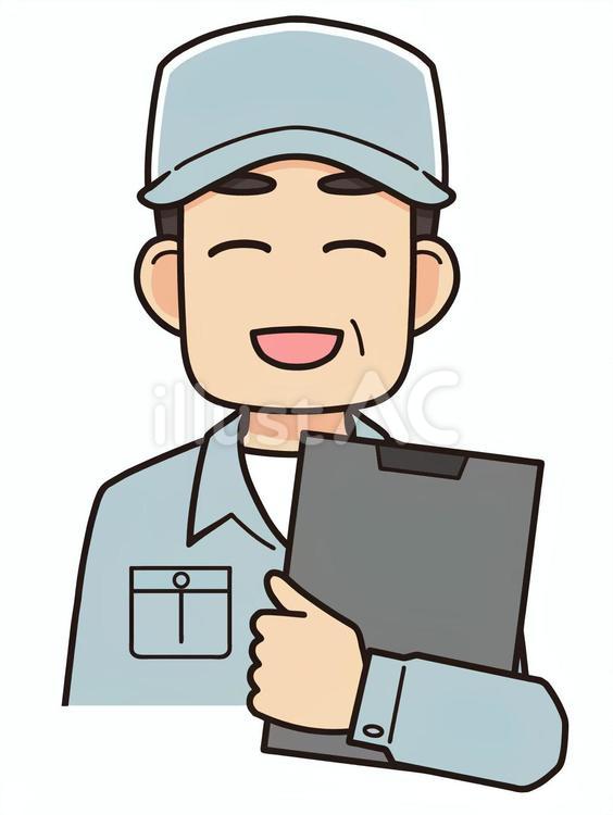 資料を持つ帽子をかぶった男性作業員 男性,資料,作業員のイラスト素材