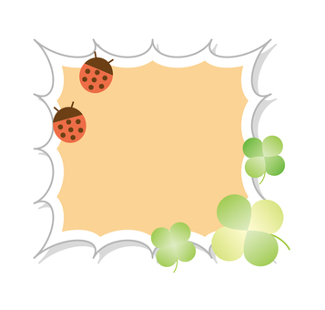 Spring blowing out 21, speech balloon, frame, clover, JPG and PNG