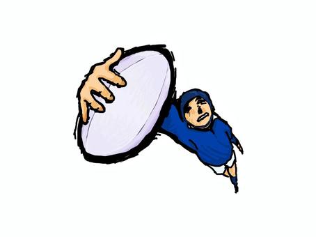 0021 ラグビーキャッチ ラグビー,選手,キャッチ,部活動,トライ,ラグビーボール,ナイスプレーのイラスト素材