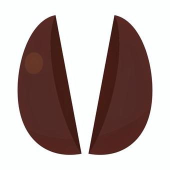 半分に割られた卵型チョコレート チョコレート,チョコ,卵,煮卵,お菓子,スイーツ,バレンタイン,おやつ,製菓,甘味のイラスト素材