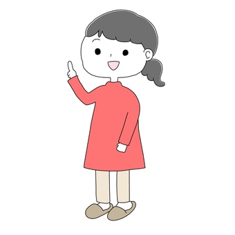 提案する女性 提案,女性,一つ結び,スリッパ,ゆるいのイラスト素材