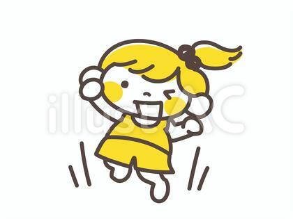 ジャンプする水着姿の女の子