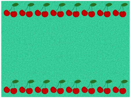 サクランボのフレ−ム　ライトグリーン