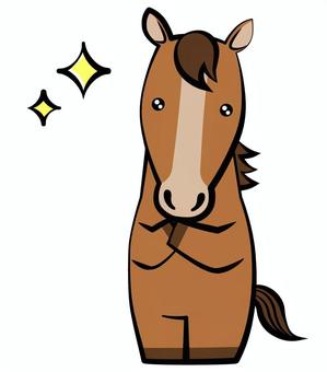 お願いする馬11 馬,お願い,頼む,期待,午,見上げる,目標,初心,発見,年賀状のイラスト素材