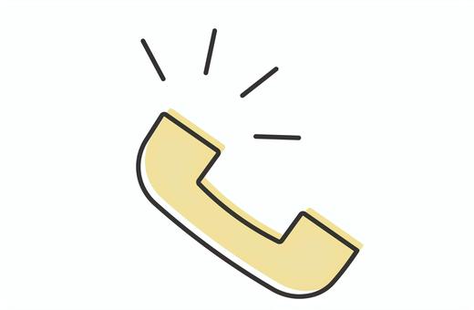 黄色い受話器のアイコン 電話,受話器,アイコン,電話番号,話す,可愛い,着信,会話,通話,聞くのイラスト素材