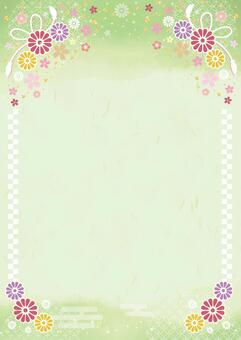 背景942 背景,和風,和柄,和紙,緑,かわいい,きれい,水彩風,七宝柄,飾りのイラスト素材