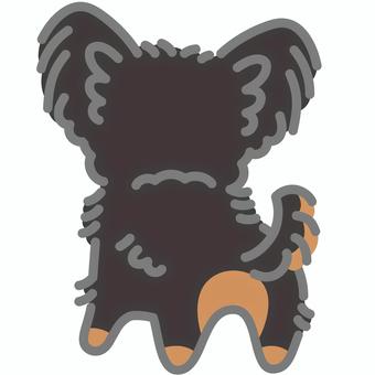ヨークシャーテリア（うしろ）5 ヨークシャーテリア,犬,動物,立つ,うしろ,しっぽ,おしり,シンプル,かわいい,キュートのイラスト素材