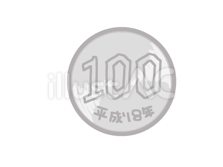 100円玉 100円玉 100円玉,硬貨,pop調のイラスト素材