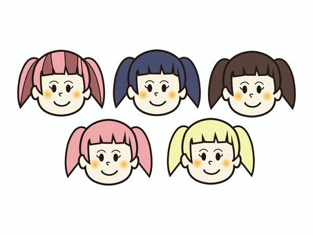 ツインテールな女性_素材 ツインテールな女性_素材 女性,女の子,ツインテールのイラスト素材