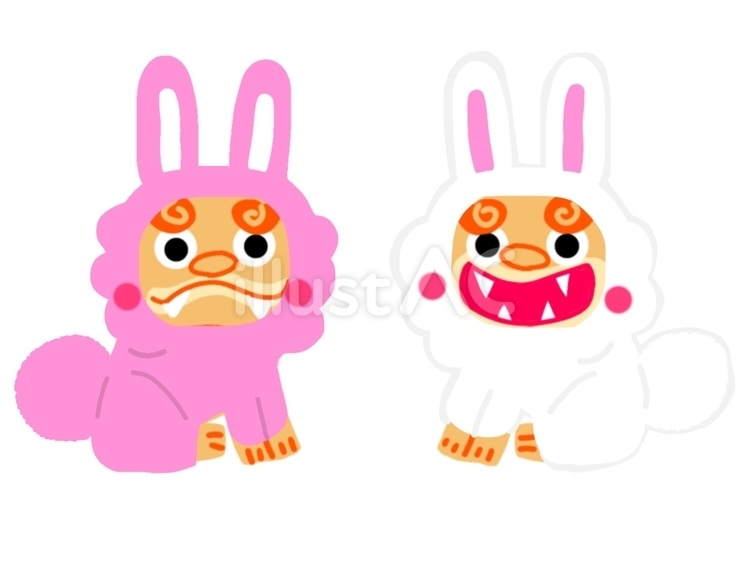 コスプレシーサー　うさぎ　卯　 シーサー,うさぎ,卯のイラスト素材