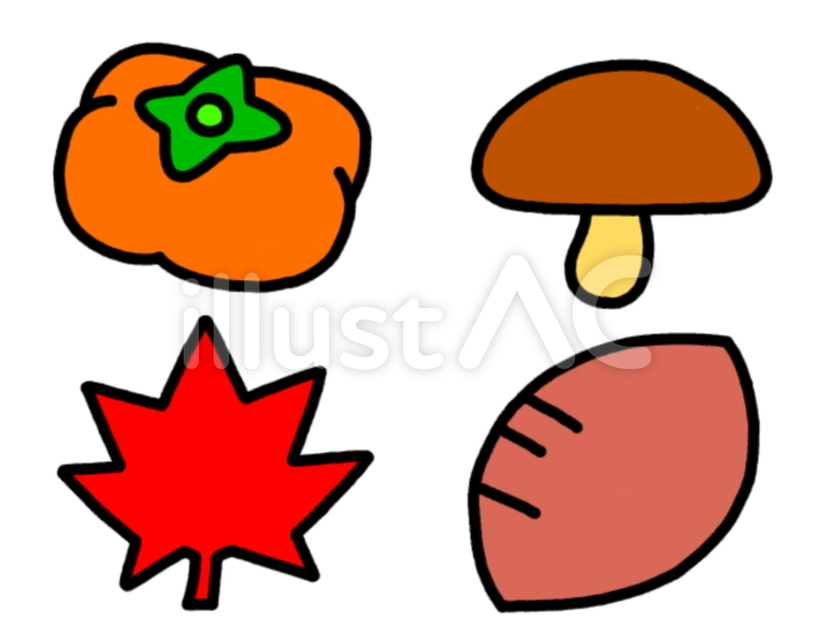 秋の恵み　１ 秋,食べ物,柿のイラスト素材