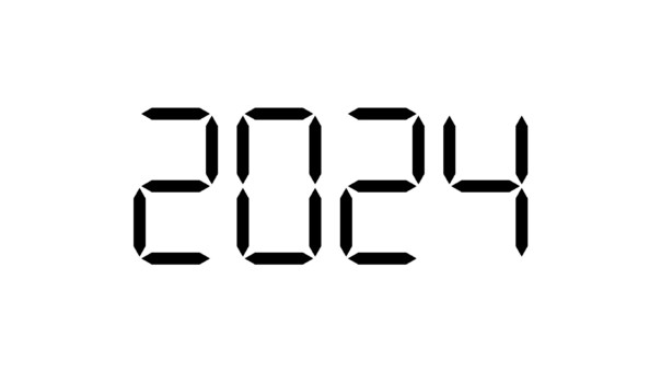 デジタル風数字2024(黒色) デジタル,数字,2024,アイコン,シンボル,デザイン,シンプル,背景透過,白背景,webのイラスト素材