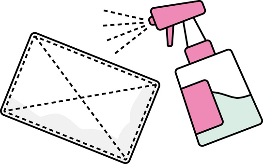 掃除 掃除,雑巾,洗剤,スプレー,道具,使う,生活,シンプルのイラスト素材