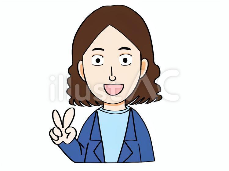 青いジャケットを着た男性 人物,男性,パーマヘアのイラスト素材