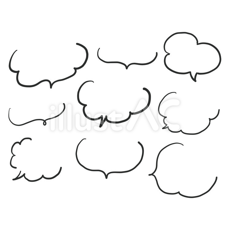 手描きふきだし 吹き出し,手描き,マンガのイラスト素材