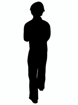 歩く男性の後ろ姿 男性,背面,ズボン,長袖,長ズボン,背中,若い,小柄,10代,男の子のイラスト素材