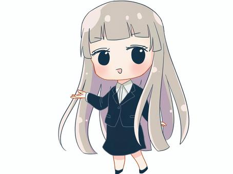 Illustration, suit, girl, moe, JPG and PNG