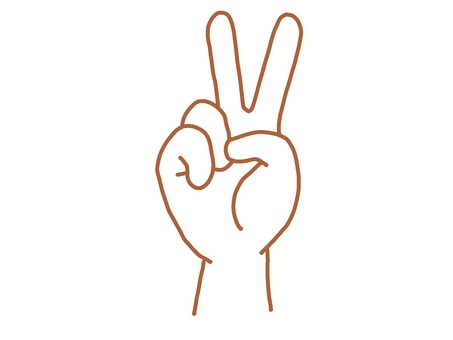 ピースサイン ピース,チョキ,じゃんけん,手,指,シンプル,手描き,白のイラスト素材