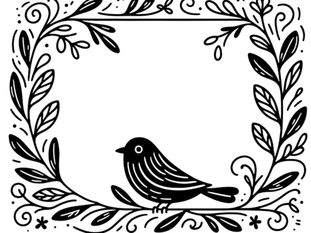 frame small bird, frame small bird, птицы, рамка, лист,