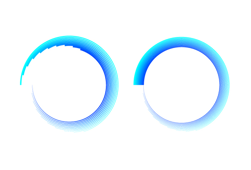 スピード線ブラシの円フレーム 水色,フレーム,ブラシ,スピード,グラデーションのイラスト素材