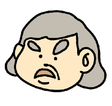 おばあさん（怒） シンプル,おばあさん,喜怒哀楽,おこ,ぷんぷんのイラスト素材