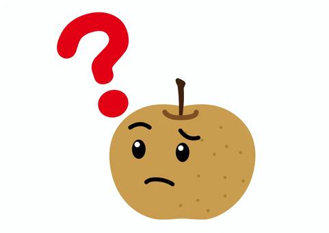 梨がはてなの顔をしているイラスト 梨,和梨,果物,フルーツ,秋の味覚,食べ物,はてな,クエスチョン,クエスチョンマーク,疑問のイラスト素材