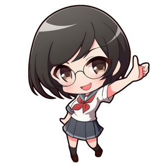 A high school girl with short black hair who likes, , JPG and PNG